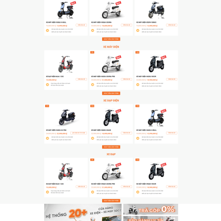 Thiết kế web kinh doanh - bán Xe Điện